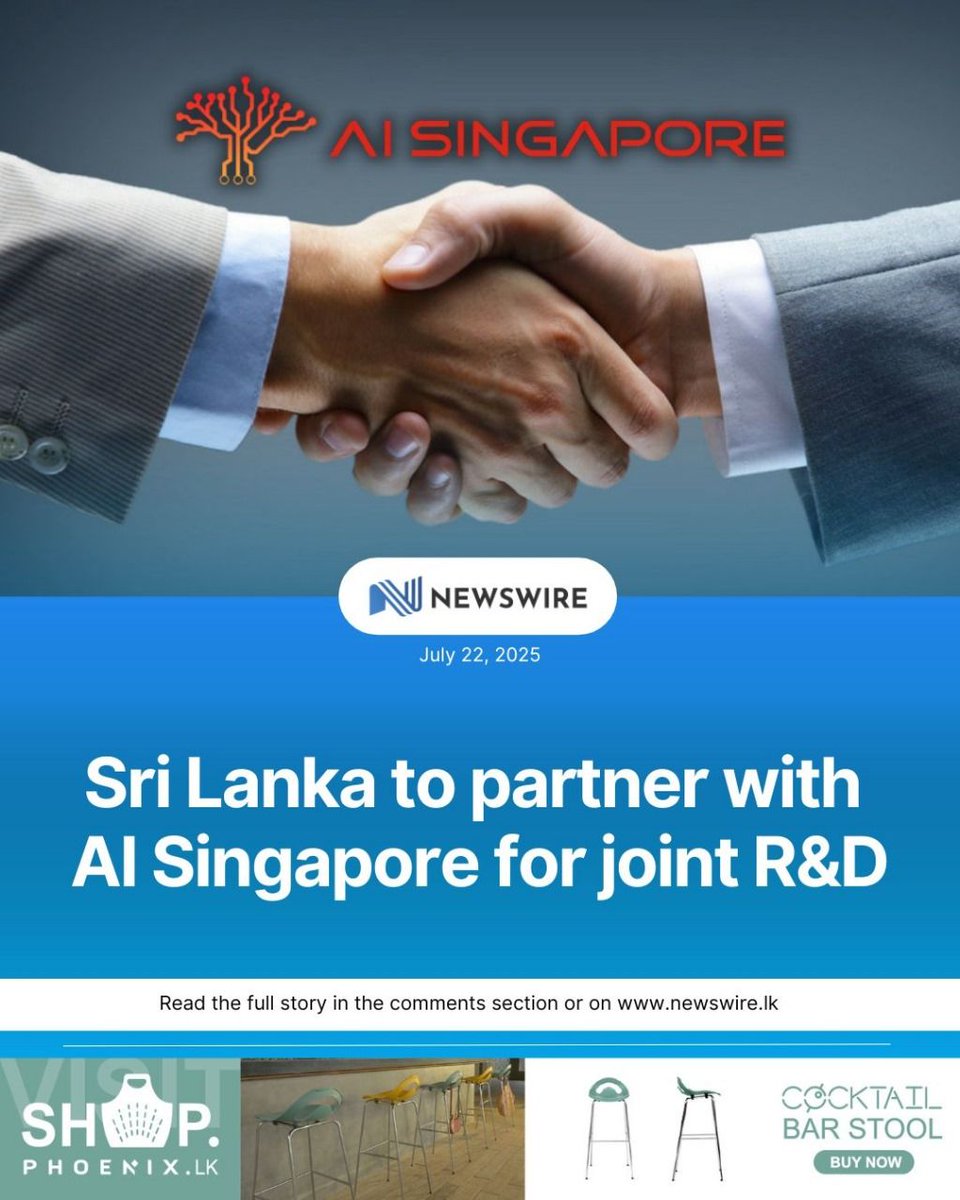 Sri Lanka is set to partner with AI Singapore to advance AI research,  education, and innovation through a new MoU approved by Cabinet. D:  https://t.co/KC2j91fq4l
