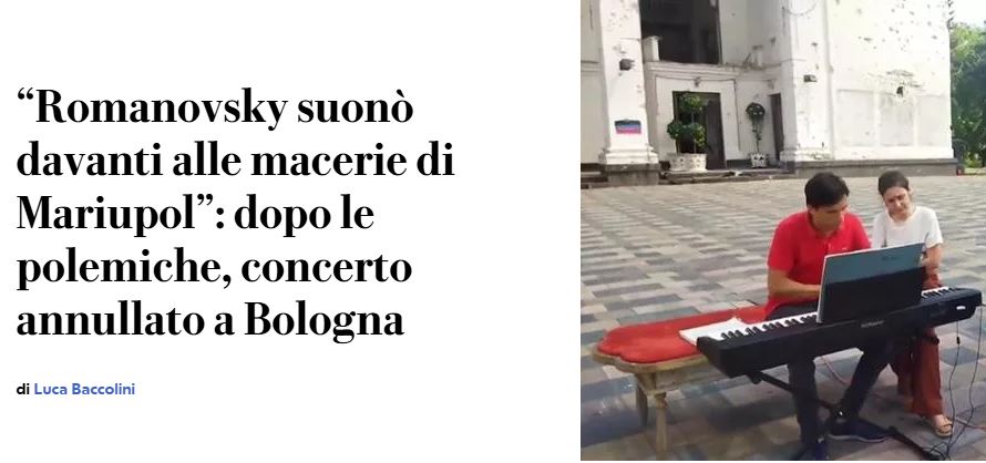 Ander_Bruckes's tweet image. Latrano di "russofobia".
Romanovsky è ucraino naturalizzato italiano. Eppure godiamo come ricci per il fatto che la sua esibizione sia stata cancellata.
Il problema non è il passaporto, ma il sostegno alle azioni di uno Stato terrorista guidato da un criminale psicopatico