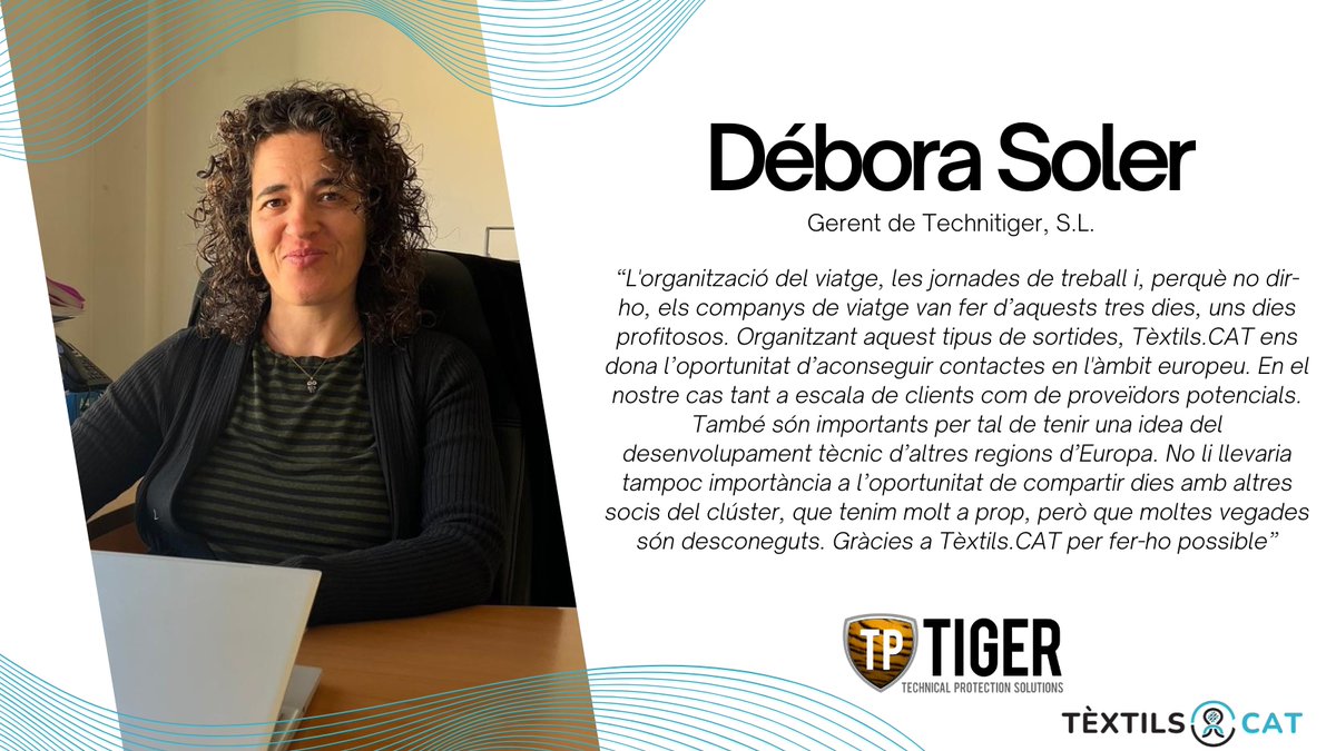 Tèxtils.CAT (@textils_cat) on Twitter photo El soci Technitiger va participar a la missió a Prato al maig, organitzada pel projecte #TexBrein, amb el suport de <a href="/textils_cat/">Tèxtils.CAT</a>, per a explorar noves oportunitats de negoci i col·laboracions internacionals.
Descobreix com formar part del #clúster marca la diferència. El soci Technitiger va participar a la missió a Prato al maig, organitzada pel projecte #TexBrein, amb el suport de <a href="/textils_cat/">Tèxtils.CAT</a>, per a explorar noves oportunitats de negoci i col·laboracions internacionals.
Descobreix com formar part del #clúster marca la diferència.