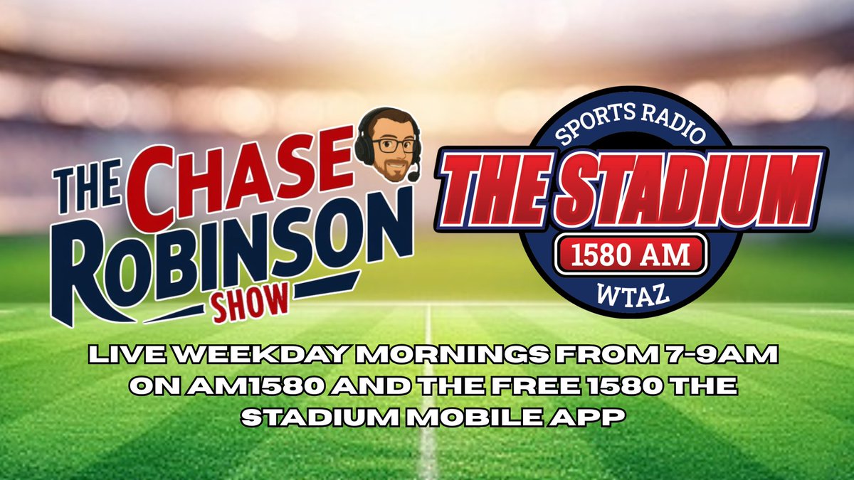 chaserobsports's tweet image. The Chase Robinson Show coming up from 7-9am CT on @1580TheStadium
7:30 @JedMay_
8:00 @iamstevemoulton
8:30 @CoachKellyJSU
Call in:256-403-1620
LISTEN: radio.securenetsystems.net/cirruscontent/…
