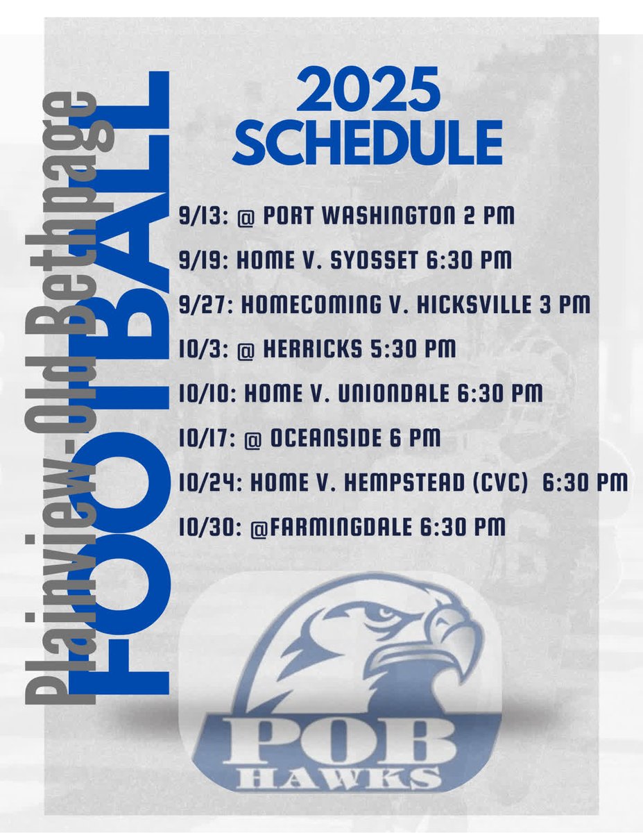 Plainview Old Bethpage Hawks Football tweet media