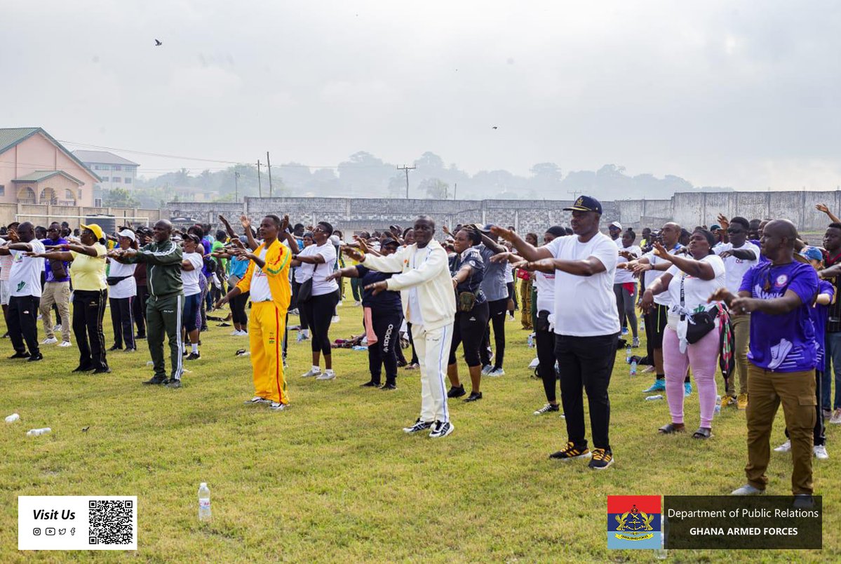 GhArmedForces's tweet image. The Commander of 2 Garrison, Air Commodore Eric Yirenkyi, led personnel of the Ghana Armed Forces to join the Western Regional Minister, Honourable Joseph Nelson, for a 10.5-kilometre health walk in Sekondi-Takoradi.
gafonline.mil.gh/publication/ne…