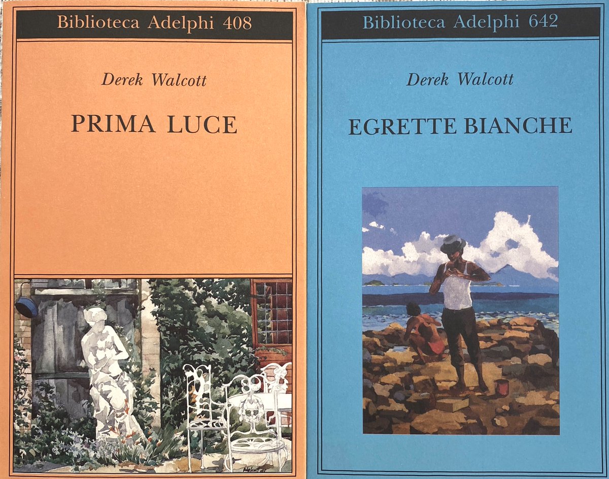 CaribTranslate's tweet image. Found in Milan ~
Derek Walcott, translated by Andrea Molesini (Omeros) & by Matteo Campagnoli (Isole, Prima Luce, Egrette Bianche).
With cover artwork by Walcott. @adelphiedizioni
#Caribbean #writers #poets #artists #translation #libri #languages #books @Feltrinelli_ #poetry