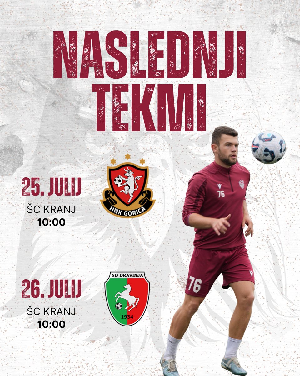 Ta konec tedna bosta odigrani dve pripravljalni tekmi, ki bosta pomemben del nadaljevanja priprav na novo sezono.

#ČasZaTriglav #GremoOrli
#ToJeTaBordoEnergija #GorenjskiOrli
#PrelepaGorenjska #BordoBeli #TriglavDoNeba
#TriglavKranj