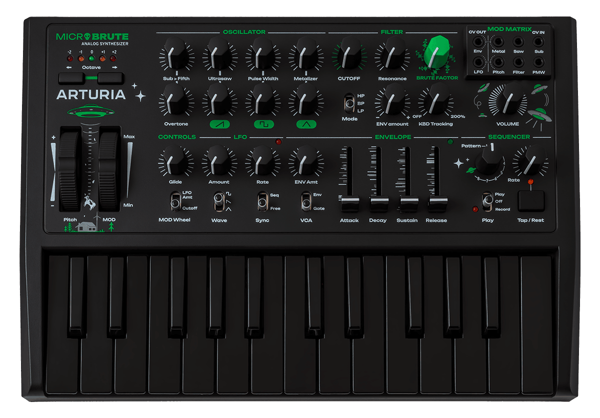 RockoNCompany's tweet image. 👽宇宙からの侵略者、現る⁉
Arturia MicroBruteに“UFO EDITION”登場!
アナログモノシンセMicroBruteが怪しく光る限定カラバリが着陸!
数に限りあり、お早めに!
👉 store.miroc.co.jp/item/1103625.h…