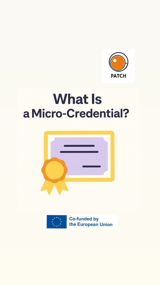 Patch_erasmus's tweet image. 🎓 What are micro-credentials?

👉 They’re official certificates that prove you’ve mastered a specific skill—without needing a full degree.
In #PATCHproject, we use them to recognize the talents of people with intellectual disabilities in hospitality.

#Microcredentials
