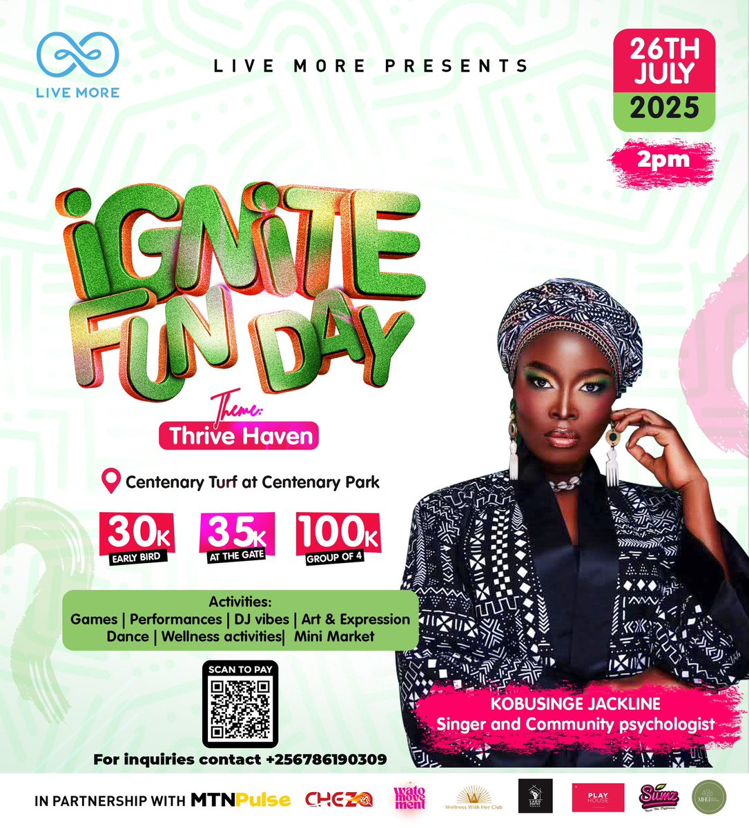 mtnug's tweet photo. Pulsers, weโre linking up with @LIVEMORE_UG for the #IgniteFunDay this Saturday at Centenary Turf!
DJ Isaac will be mashing up the gospel tunes & Jackline is bringing the soulful music vibes. ๐๏ธ๐ง
Click https://t.co/re3IZ3dr2N to secure early bird ticket at only 30K! #MTNPulse https://t.co/dQwSSmeyw6