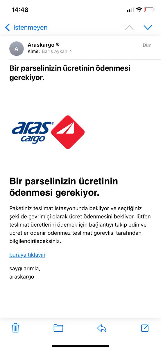 baris_aykan's tweet photo. @araskargo @ArasKargoDESTEK isminiz dolandırıcılık amaçlı kullanılıyor. https://t.co/4zpquG4Xry