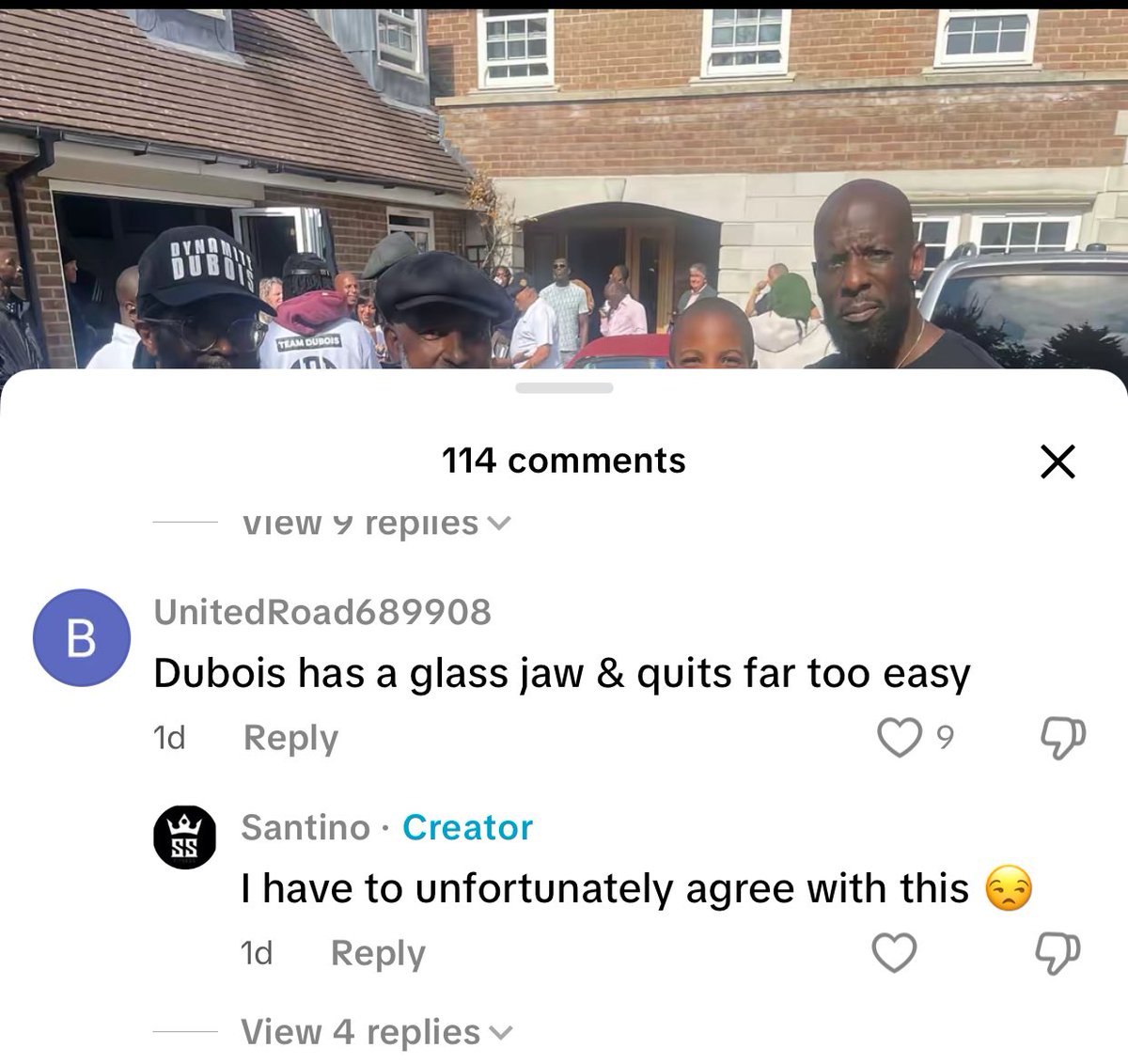 OnTheRecordBox's tweet image. Sad to see even the people around Dubois during his biggest moment on Saturday are openly criticising him.
Hope Daniel can assess and cut people away from him.