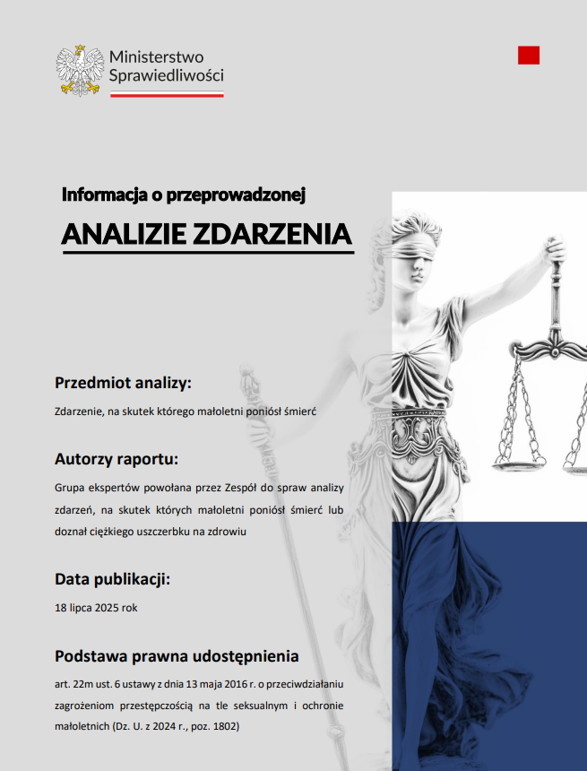 Ważny II raport Zespołu ds. analizy śmierci dzieci.
Tym razem w temacie działań wobec rodzica zmagającego się z chorobą psychiczną lub niepełnosprawnością. 

Raport dostępny tutaj: gov.pl/web/sprawiedli…
Mam nadzieję, że rekomendacje Zespołu zostaną potraktowane poważnie.