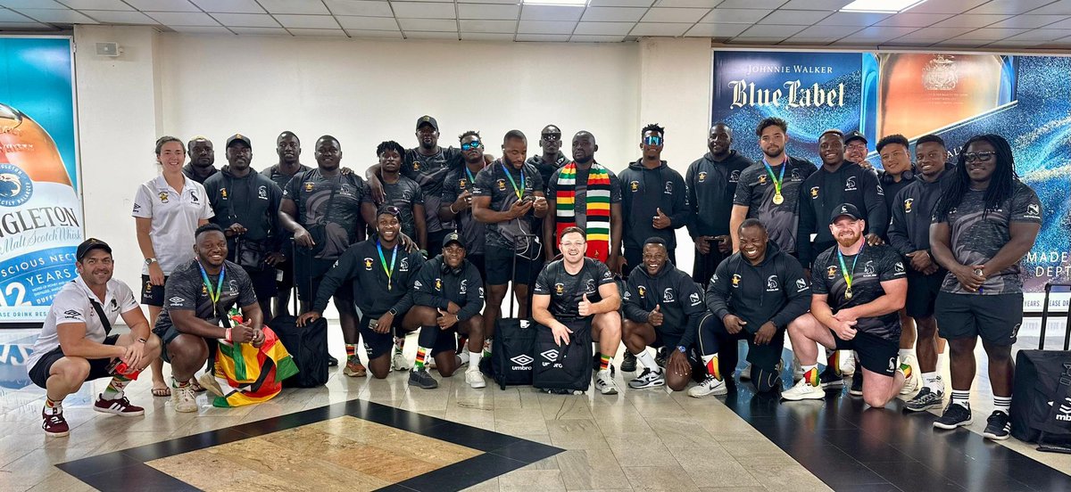 The triumphant, World Cup bound Sables are on their way back home with the 2025 Rugby Africa cup trophy.

They will touch down at RGM international at 1830hrs CAT (Tuesday)