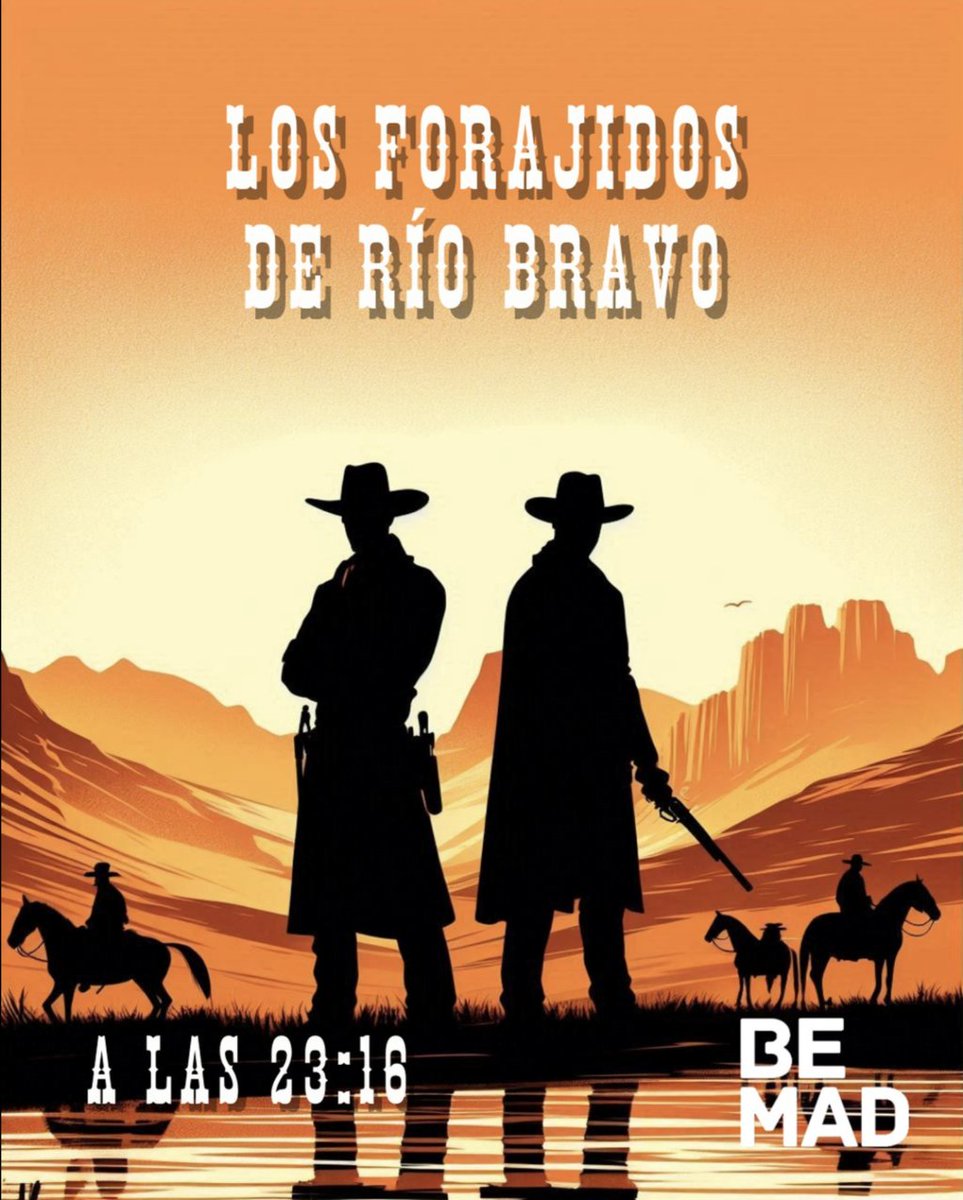 "Un sanguinario jefe de bandoleros aniquila a un poblado entero para hacerse con un cargamento de fusiles y con el fin de apoderarse de una barcaza para cruzar el río"

🎥Los forajidos de Río Bravo, a las 22:30 en #BeMad, el canal de los #LocosPorElCine 🐎 ver.tw/oobkw29