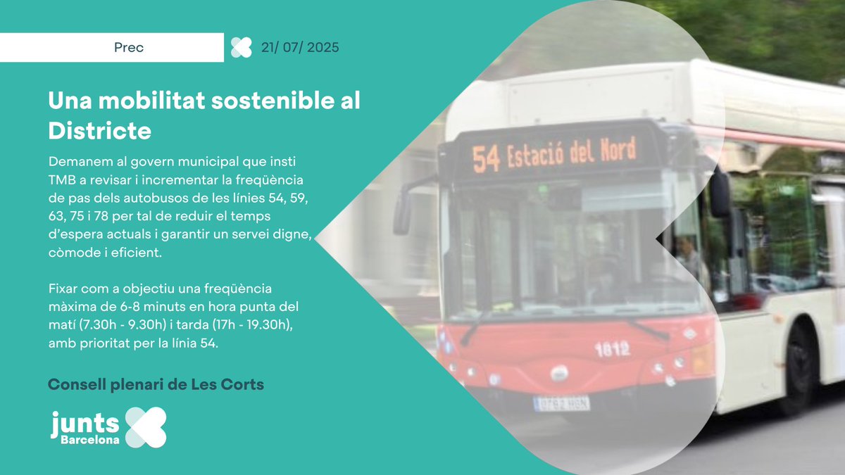 JuntsxCAT LES CORTS (@juntsxcatlcorts) on Twitter photo Donant l'esquena a milers d'usuaris del transport públic, govern <a href="/socialistes_cat/">Socialistes PSC/❤</a> no va acceptar el nostre Prec per revisar i millorar la freqüència de pas dels busos del Districte. Donant l'esquena a milers d'usuaris del transport públic, govern <a href="/socialistes_cat/">Socialistes PSC/❤</a> no va acceptar el nostre Prec per revisar i millorar la freqüència de pas dels busos del Districte.