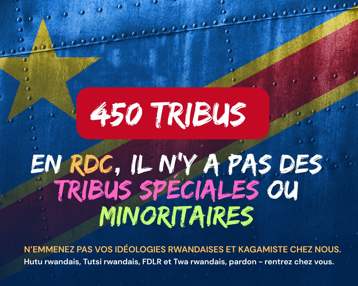 Kamanda_Analyse's tweet image. Vos histoires à la con des tribus minoritaires doivent cessez. Nous sommes tous minoritaires en RDC.
Si tu veux un traitement spécial va au Rwanda.
Imaginez chaque Tribus en train de réclamer un traitement spécial parce que soit disant minorité !!! 
Je crois qu&apos;il y a un pays qui…