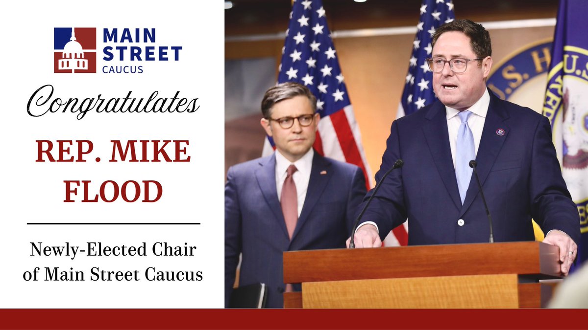 MainCaucus's tweet image. Congratulations to our new chair, @USRepMikeFlood!