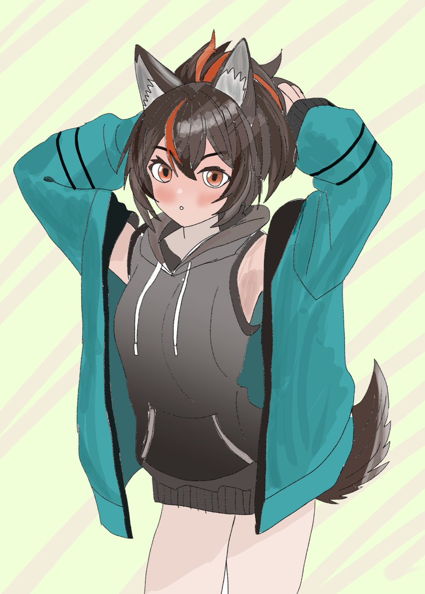 nullnullnull996's tweet image. 夏着　（ウルフラム）
#illustration #Wolfram #イラスト