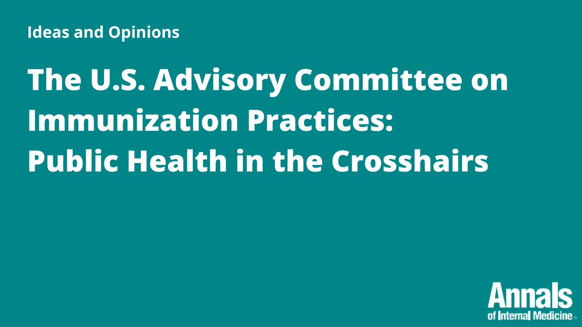 ACPIMPhysicians's tweet image. New @annalsofim editorial by ACP President @jasongoldmanmd and @ARAdultImmDoc. If ACIP&apos;s structure and process aren&apos;t restored, public trust in vaccines will decline and there will be a further resurgence of vaccine-preventable diseases: bit.ly/4kTqL5L