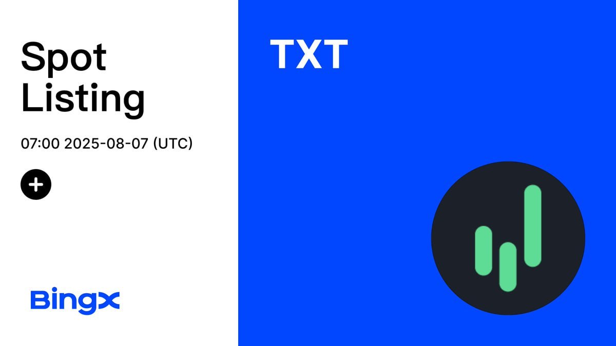OFFICIAL ANNOUNCEMENT

🚀Tx24 BingX Listing Airdrop

💵 Our BingX Airdrop Is Live!

Participate in our official #Airdrop and earn 300 TXT (~$6) tokens! 🎁

Airdrop Link: t.me/Tx24BingXAirdr…

Important Details:

- Rewards will be distributed around August 6th 📅
- Tx24 is