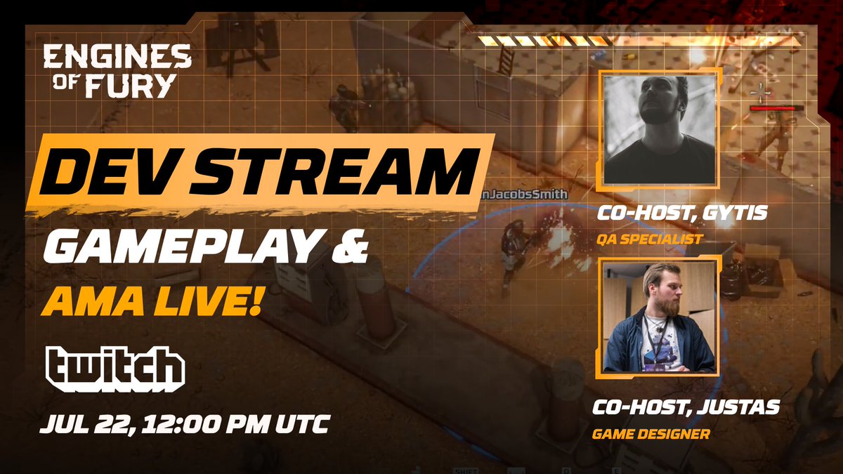 EnginesOfFury's tweet image. Join our weekly DEV STREAM - LIVE NOW 📺 twitch.tv/enginesoffury
Today’s agenda: Gameplay + AMA

Watch our devs play the game they built, dive into the chaos, &amp;amp; show you the way out. What better way to gear up for Season 2 and the launch of the live $FURY economy?