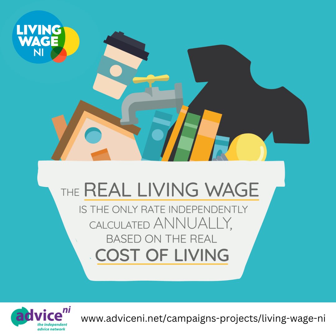 AdviceNI's tweet image. 📢 Unlike the minimum wage, the Real Living Wage is independently calculated based on the actual cost of living - covering essentials like housing, childcare, transport &amp;amp; heating.
Fair pay = A decent standard of living.🙌
🔗 ow.ly/2sUU50VtLjy