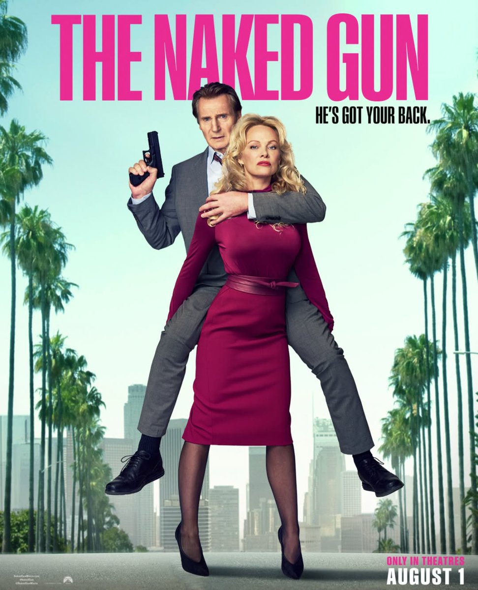 RottenTomatoes's tweet image. Liam Neeson and Pamela Anderson in a new poster for #TheNakedGun.