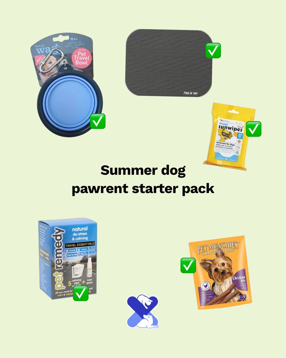 Your summer dog pawrent starter pack 🐾
✅ Travel bowl
✅ Cooling mat
✅ Dog SPF wipes
✅ Calming spray
✅ Tasty treats
Sun-safe. Walk-ready. Tail-wagging approved ☀️

#DogSummerEssentials #UKPetDrugs #PetParentTips