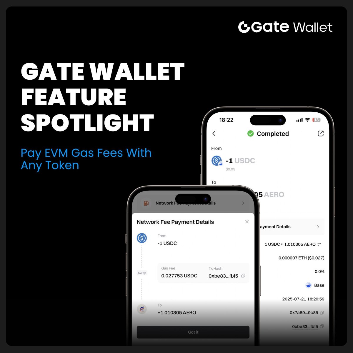 Gate_io's tweet image. Pay EVM gas with ANY token 🔥
Don’t have native token? No problem. @GateWallet makes it possible to transact anyway.
🔹 Swap using any token. Your wallet automatically covers gas with what you already hold.
🔹 No need to hold native coins in advance. Real gas freedom is here.…