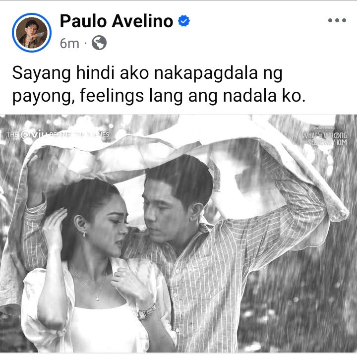 Sana all May dalang feelings <a href="/mepauloavelino/">PAULO</a> 😂😂
Kami mga gamit na basa sa baha ang dala.

#KimPau 
#PauloAvelino 
#KimChiu