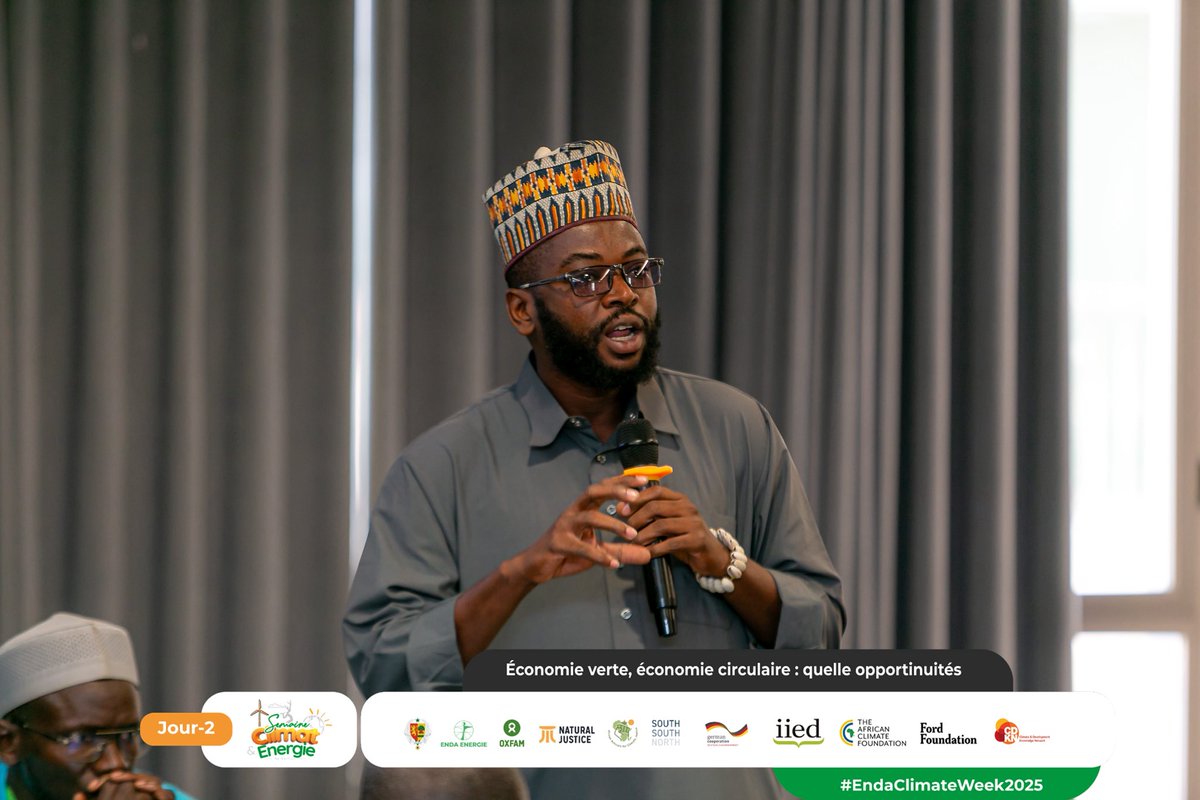#EndaClimateWeek2025 « Il y’a enormement d’opportunités en énergie sur la bousse de vache et les noix d’acajou , qu’elles sont les politiques mises en œuvre et quel est le degré d’implication  des jeunes » <a href="/GuelwarUE/">Mahamadou Soumbounou</a> de <a href="/UrgencEco/">Urgence Ecolo Senegal</a> 
<a href="/endaenergylinks/">ENDA ENERGIE</a> <a href="/IIED/">IIED</a> 
<a href="/aacjsenegal/">African Activists for Climate Justice Sénégal</a> <a href="/cdknetwork/">Climate and Development Knowledge Network</a>