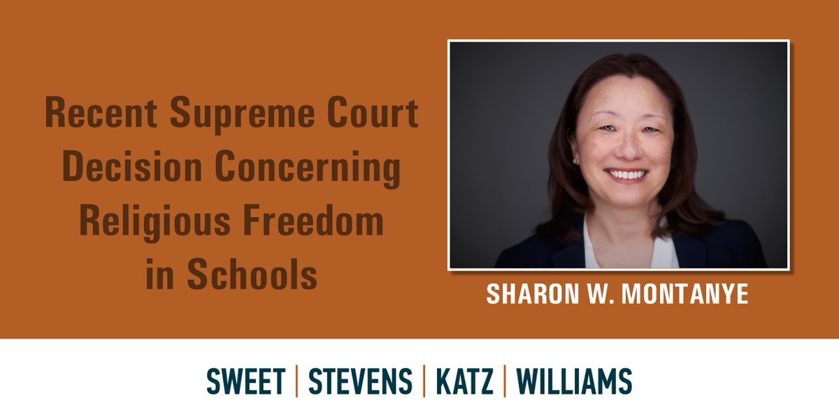 Many schools are worried about the impact of a recent ruling on religious accommodation in instructional materials. Sweet Stevens Managing Partner Sharon Montanye shares how schools may respond here: sweetstevens.com/newsroom/recen…

#School #Law #Pennsylvania #Mahmoud #religiousfreedom