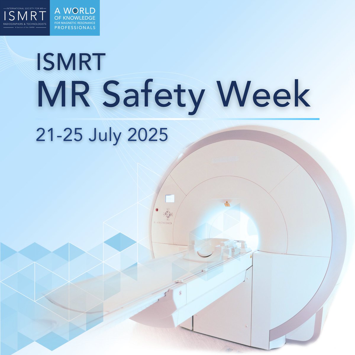 ISMRM's tweet image. ISMRT MR Safety Week 2025 is here—REGISTER NOW for this FREE virtual series!
Some sessions offer credit, and NO membership required! Learn more & register: ow.ly/MSFP50Wk42x
#ISMRT #ISMRM #MRSafetyWeek #MRIsafety #MRItech #RadiologySafety #FreeCME #PatientSafety #MRSafety