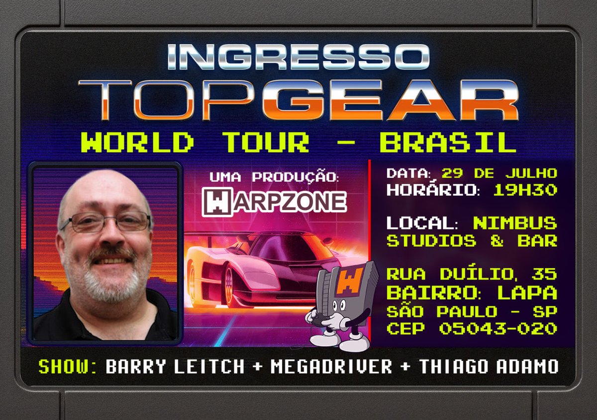 Top Gear World Tour traz Barry Leitch ao Brasil para show nostálgico e exclusivo

#GamerseGames <a href="/BarryLeitch/">Barry Leitch</a>

Barry Leitch chega ao Brasil com show exclusivo de Top Gear em julho.
gamersegames.com.br/2025/07/21/top…