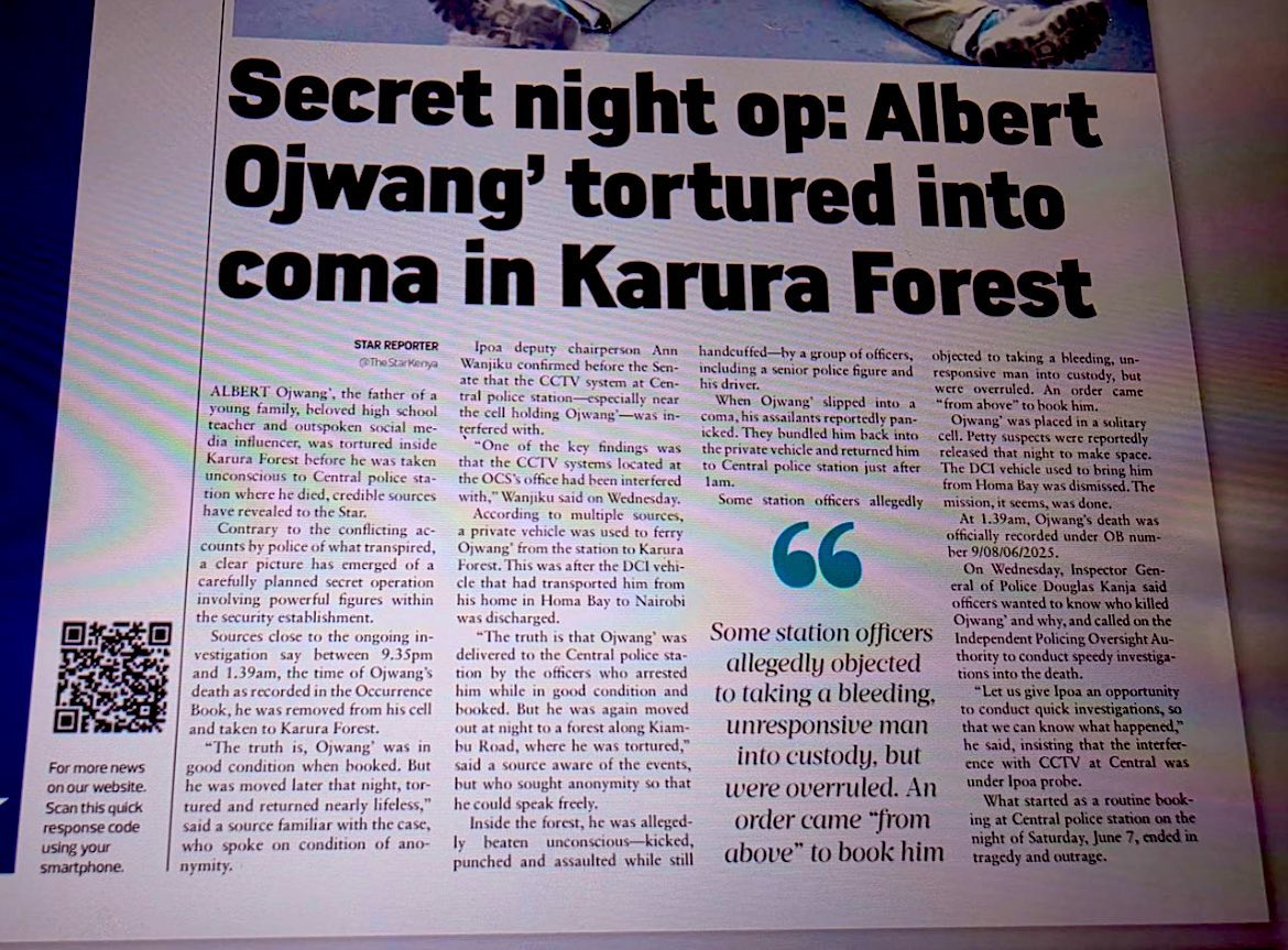 DIG lagat who was responsible for this is back. Our lives will always be in danger.