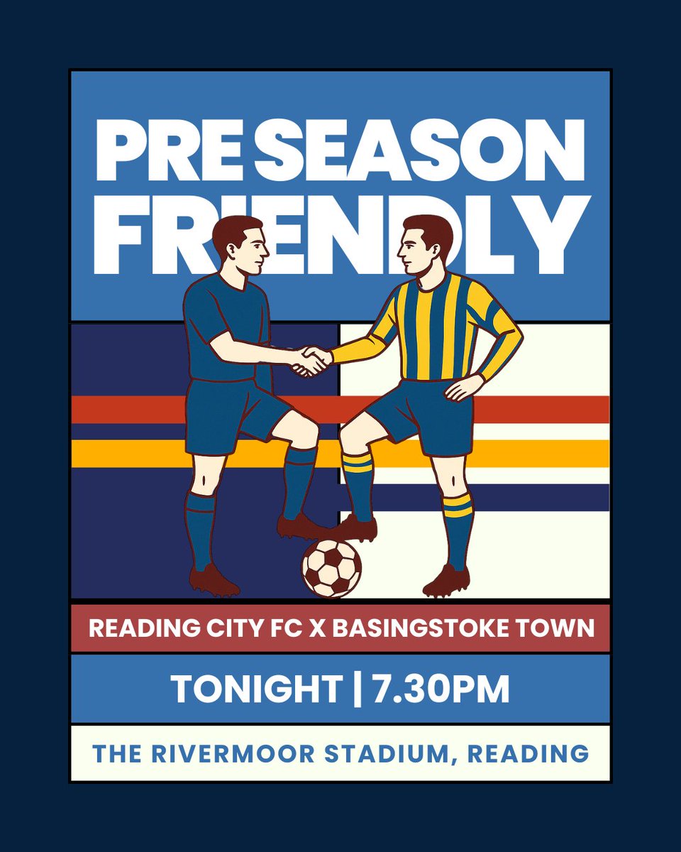 Basingstoke_FC's tweet image. Tonight: 7.30pm.
Reading City vs Basingstoke Town.
Brad’s back. Ferdi’s injured. Cook’s on a lilo.
Preview | btfc.co.uk/updates/readin…