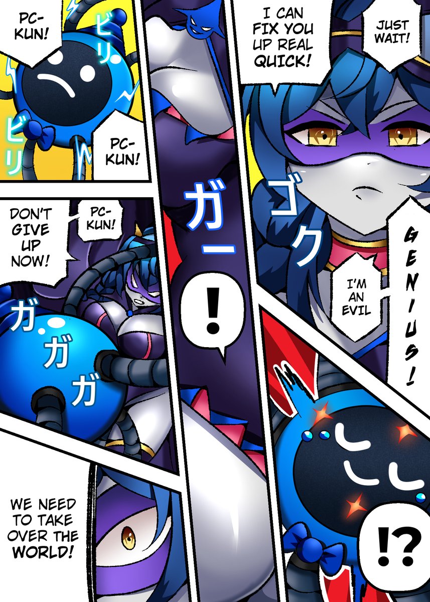 VTuberComics's tweet image. Yomi&apos;s Broken Computer 💙 | #YomiQArt
