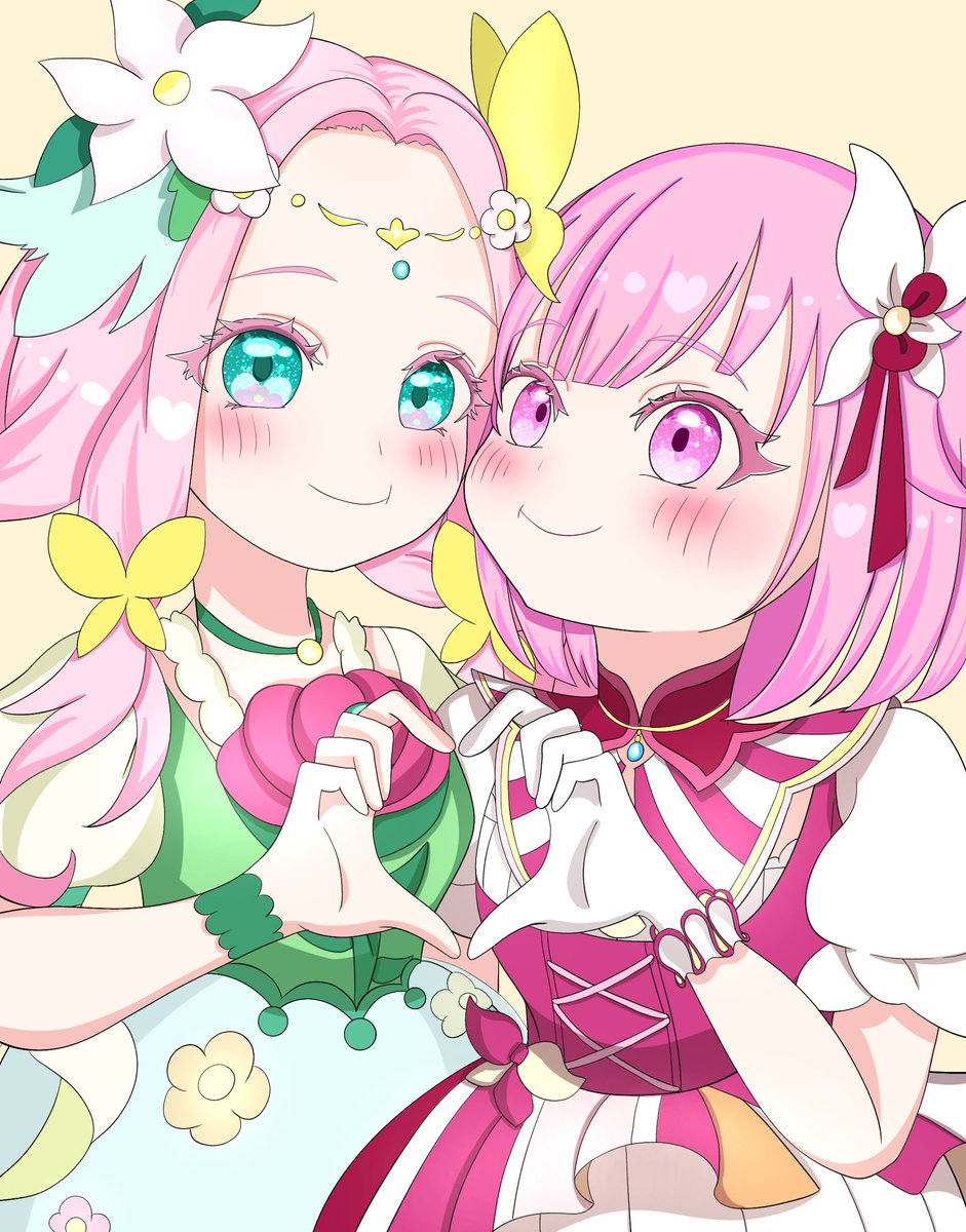 mikan_emuoshi's tweet image. #precure #まほプリ #イラスト #プロセカ　#prsk__FA  #キュアフェリーチェ  #鳳えむ
むぎゅっ🩷