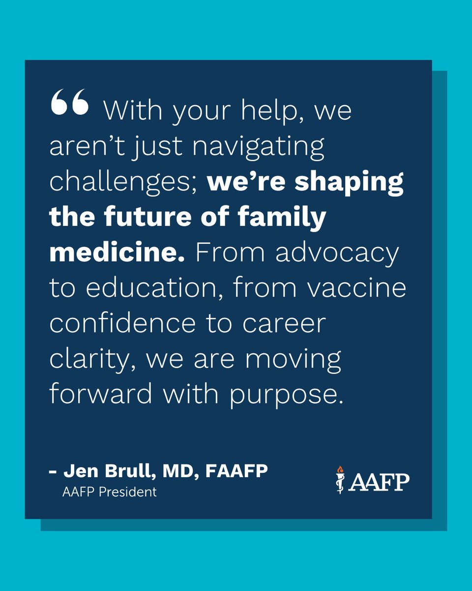 aafp's tweet image. We’re halfway through 2025, and family medicine is leading with purpose. From advocacy on Capitol Hill to celebrating Match Day to shaping the public health conversation, #AAFP members are making an impact. Read AAFP President Dr. Jen Brull’s reflection on where we’ve been and…