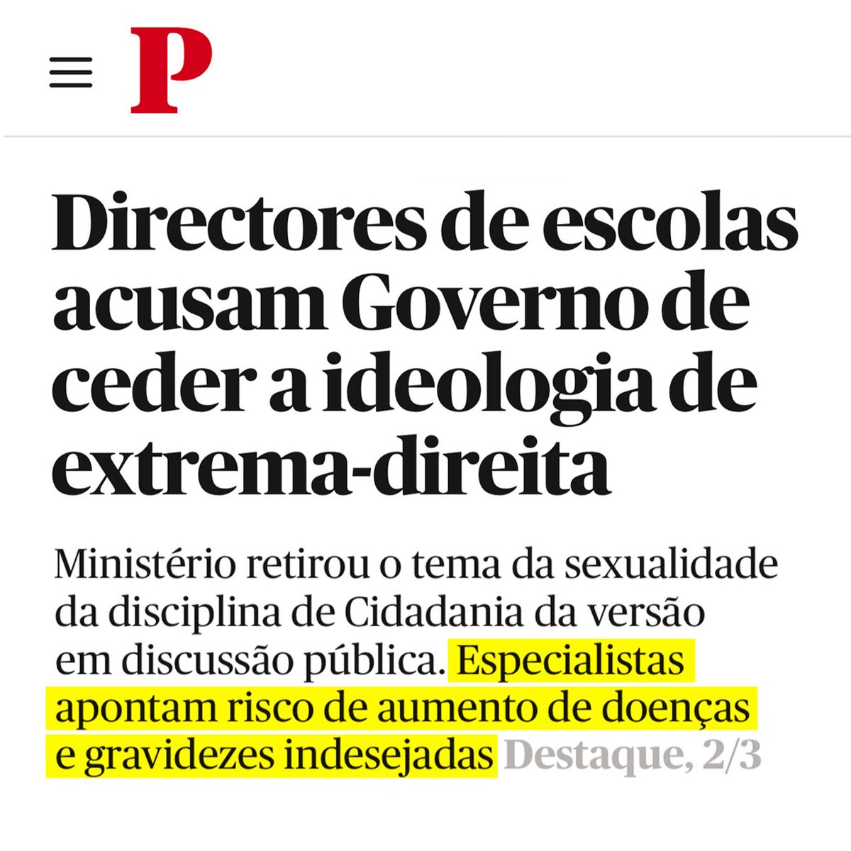 Afinal quem é que tem uma agenda ideológica? Os diretores das escolas, professores e especialistas, ou quem prefere não os ouvir?