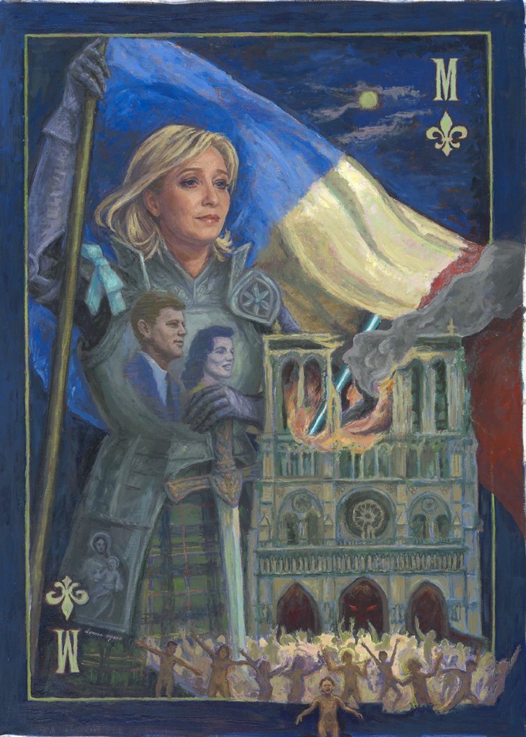 TrumpQart's tweet image. On August 6, 2025 there will be a major solar eclipse over Europe. The event reminds me of this eerie painting.
THE MARINE LE PEN TRUMP CARD!