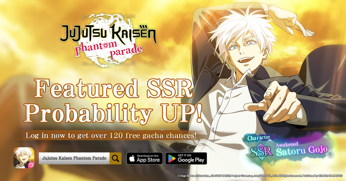 Anime's tweet image. “Throughout heaven and earth, I alone am the honored one.”
SSR "Awakened" Satoru Gojo from Hidden Inventory Joins the battle!
jjkpp.onelink.me/PDBf/flh1xce5
#JujutsuKaisenPhantomParade
