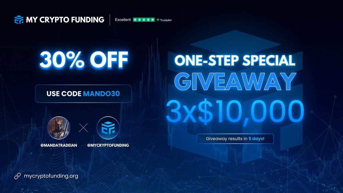 Trader Mando (@mandatradeian) on Twitter photo 3 adet $10,000 challenge hesap çekilişi! 🚨
Katılmak için:
1⃣<a href="/MyCryptoFunding/">My Crypto Funding</a>, <a href="/MCFTurkiye/">My Crypto Funding Türkiye</a> ve <a href="/mandatradeian/">Trader Mando</a> hesaplarını takip et.
2⃣Beğen ve RT yap.
3⃣2 arkadaşını etiketle.
4⃣MCF'ye oy ver(linkler aşağıda)
Denemek isteyenler MANDO30 kodu ile %30 indirim elde edebilirsiniz. 3 adet $10,000 challenge hesap çekilişi! 🚨
Katılmak için:
1⃣<a href="/MyCryptoFunding/">My Crypto Funding</a>, <a href="/MCFTurkiye/">My Crypto Funding Türkiye</a> ve <a href="/mandatradeian/">Trader Mando</a> hesaplarını takip et.
2⃣Beğen ve RT yap.
3⃣2 arkadaşını etiketle.
4⃣MCF'ye oy ver(linkler aşağıda)
Denemek isteyenler MANDO30 kodu ile %30 indirim elde edebilirsiniz.