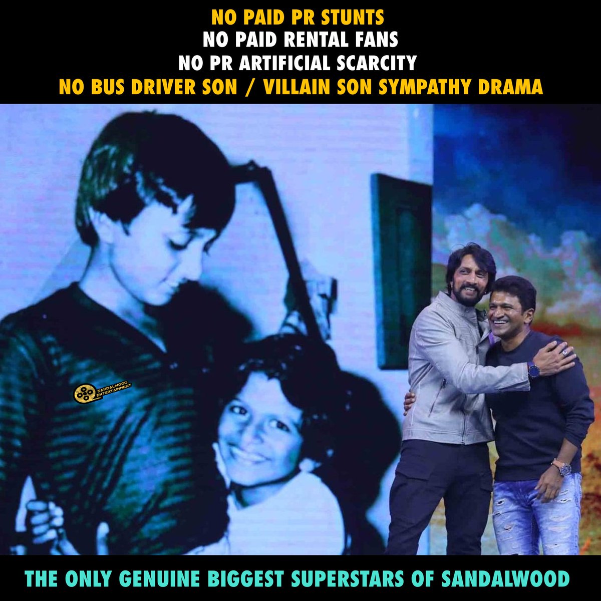 Just pure success rate &amp; crowd pullers of all section of audience including families ❤️

#KicchaSudeep #DrPuneethRajkumar