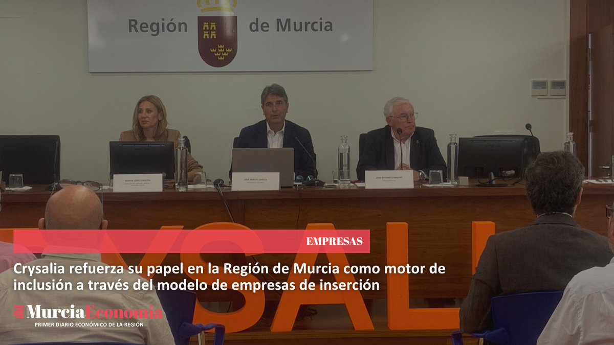 MurciaEconomía (@murciaeconomia) on Twitter photo 🫱🏼🫲🏻 <a href="/crysalia_es/">Crysalia</a> refuerza su papel en la Región de Murcia como motor de inclusión a través del modelo de empresas de inserción
👉🏼 <a href="/regiondemurcia/">Gobierno de la Región de Murcia</a> refuerza su apuesta por la inserción laboral con 800.000 euros en 2025 - <a href="/Empresa_RM/">Consejería de Empresa, Empleo y Economía Social</a>
murciaeconomia.com/art/101848/cry… 🫱🏼🫲🏻 <a href="/crysalia_es/">Crysalia</a> refuerza su papel en la Región de Murcia como motor de inclusión a través del modelo de empresas de inserción
👉🏼 <a href="/regiondemurcia/">Gobierno de la Región de Murcia</a> refuerza su apuesta por la inserción laboral con 800.000 euros en 2025 - <a href="/Empresa_RM/">Consejería de Empresa, Empleo y Economía Social</a>
murciaeconomia.com/art/101848/cry…