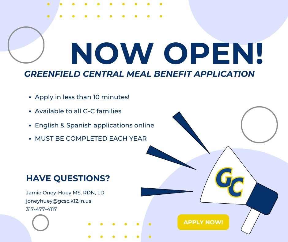 Greenfield-Central Community School Corporation (@gc_csc) on Twitter photo 🍎Applying for free and reduced meals can help your child stay fueled and focused all day long. 
🫶🏼Even if you're unsure if you qualify, submitting an application helps support your school’s funding and programs!
secure.ezmealapp.com/ApplicationScr…
#1GC 🍎Applying for free and reduced meals can help your child stay fueled and focused all day long. 
🫶🏼Even if you're unsure if you qualify, submitting an application helps support your school’s funding and programs!
secure.ezmealapp.com/ApplicationScr…
#1GC