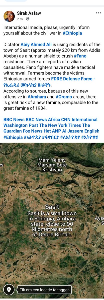 Sirak Asfaw ሲራክ አስፋው (@sirakasfaw) on Twitter photo International media, please, urgently inform yourself about the civil war in #Ethiopia
<a href="/BBCWorld/">BBC News (World)</a> <a href="/CNN/">CNN</a> <a href="/washingtonpost/">The Washington Post</a> <a href="/nytimes/">The New York Times</a> <a href="/nytimesworld/">New York Times World</a> <a href="/guardiannews/">Guardian news</a>
<a href="/guardiannews/">Guardian news</a> <a href="/FoxNews/">Fox News</a> <a href="/anp/">ANP</a>
<a href="/AP/">The Associated Press</a> <a href="/AJEnglish/">Al Jazeera English</a> #ፋኖበርታ #ለኢትዮጵያ #ኢትዮጵያ International media, please, urgently inform yourself about the civil war in #Ethiopia
<a href="/BBCWorld/">BBC News (World)</a> <a href="/CNN/">CNN</a> <a href="/washingtonpost/">The Washington Post</a> <a href="/nytimes/">The New York Times</a> <a href="/nytimesworld/">New York Times World</a> <a href="/guardiannews/">Guardian news</a>
<a href="/guardiannews/">Guardian news</a> <a href="/FoxNews/">Fox News</a> <a href="/anp/">ANP</a>
<a href="/AP/">The Associated Press</a> <a href="/AJEnglish/">Al Jazeera English</a> #ፋኖበርታ #ለኢትዮጵያ #ኢትዮጵያ