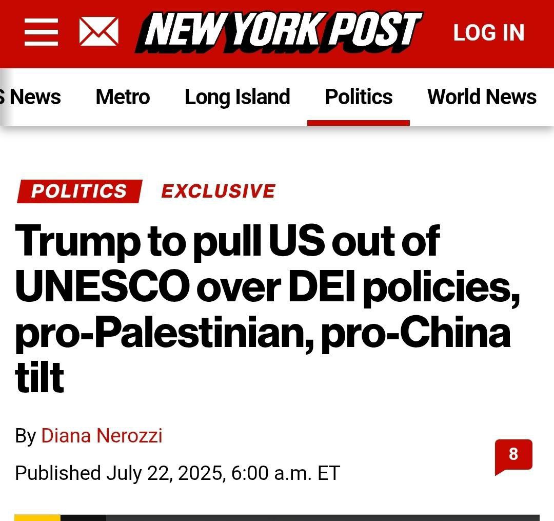 neveragainlive1's tweet image. President Trump decided that the United States would withdraw from UNESCO - the United Nations Educational, Scientific and Cultural Organization - due to a pro-Palestinian, pro-Chinese, and pro-"diversity, equality, and inclusion" bias.