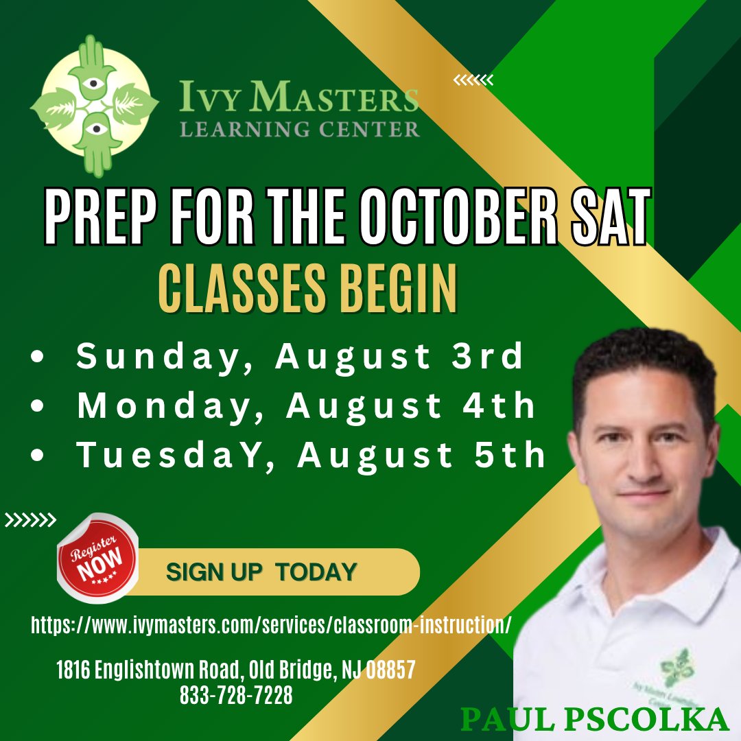 Prep for the October SAT!
Register today!
ivymasters.com/services/class…