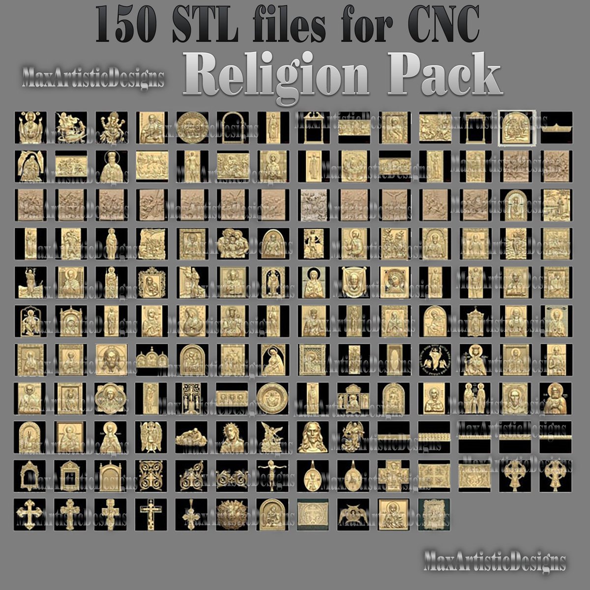 New product: 150 religion 3d stl models for cnc router machines artcam Easel cut3d -Download 👉🏽👉🏽 etsy.com/listing/942718…