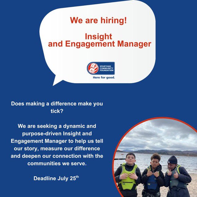 Spartans_CF's tweet image. We are hiring! If making a difference makes you tick then we have a role that may interest you!
We are seeking a dynamic & purpose-driven Insight & Engagement Manager to help us tell our story, measure our difference & deepen our community connections.
spartanscf.com/blog/we-are-hi…