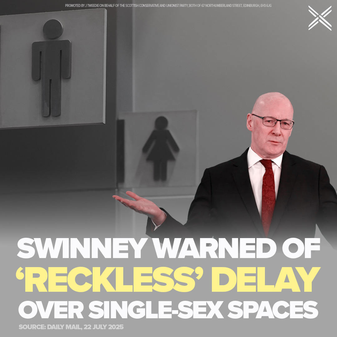 ScotTories's tweet image. John Swinney must not delay implementing the clear ruling from the Supreme Court on single-sex spaces.
Waiting until the next election to avoid an SNP feud is nothing but a betrayal of women.
👉 singlesexspaces.com